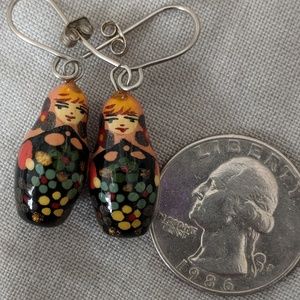 Russian stacking doll earrings